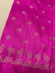 Rani peacock kasuti blouse embroidery close-up showing peacock motif